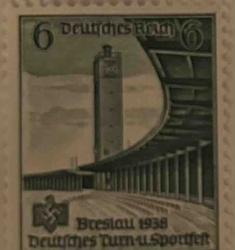 German Postage Stamp: 1938 Deutsches Turn- u. Sportfest, Breslau (6 Pfennig)