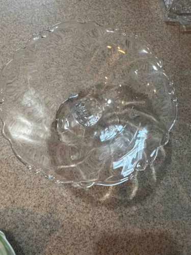 Clear Pressed Glass Footed Bowl
