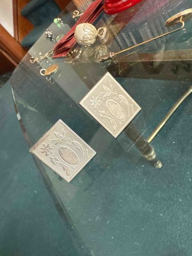Pair of Etched Square Cufflinks
