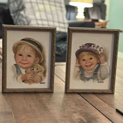 Pair of Framed Child Portrait Prints by Broske