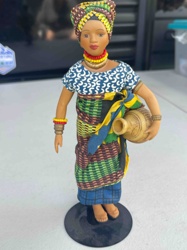African Woman Figurine with Water Pot