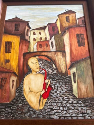 Man Playing Saxophone Painting
