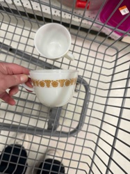 Vintage Pyrex Gold Butterfly Coffee Cups (Set of 2)