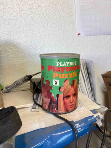Vintage Playboy Playmate Puzzle Can