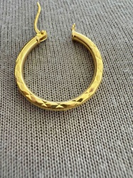 Textured Gold Hoop Earring