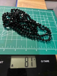 Black Faceted Glass Bead Necklace