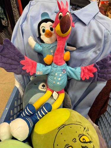 Pink Flamingo and Penguin Plush Toys