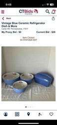 Vintage Blue Ceramic Hall Bowls and Westinghouse Refrigerator Dish