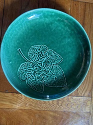Green Cabbage Leaf Ceramic Plate