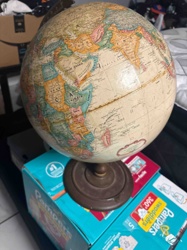 Vintage Political World Globe with Metal Base