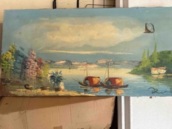 Lake/River Landscape with Boats