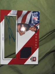 J.J. Cruz Panini USA Baseball 14U Autograph Relic Card