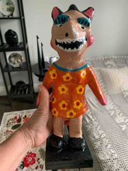 Folk Art Paper Mache Figure of a Woman