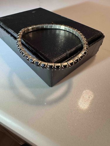 Vintage Stretch Bracelet with Black Faceted Stones