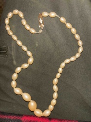 Vintage Graduated Faux Pearl Necklace with Filigree Clasp
