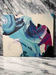 Abstract Acrylic Pour Painting on Canvas