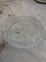 Clear Pressed Glass Coaster or Small Dish