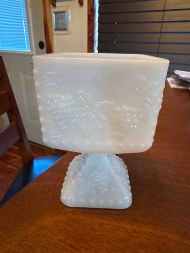 Milk Glass Pedestal Bowl