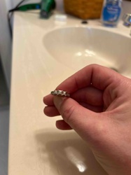 Three-Stone Princess Cut Diamond Anniversary Ring