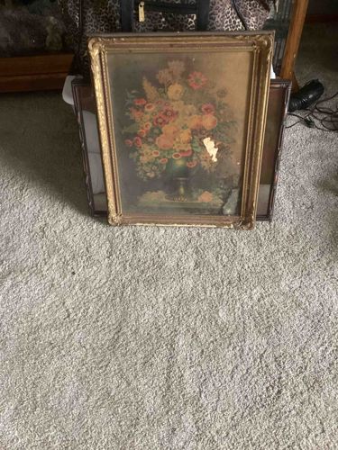 Vintage Framed Floral Still Life Print