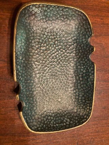 Vintage Brass Textured Ashtray from Israel
