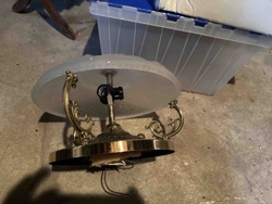 Brass and Frosted Glass Semi-Flush Mount Ceiling Light Fixture