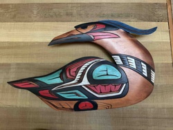 Herman Peter Hand-Carved and Painted Indigenous Loon Sculpture