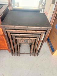 Bamboo-Carved Nesting Tables (Set of 4)