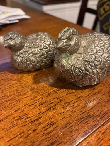 Pewter Quail Bird Salt and Pepper Shakers