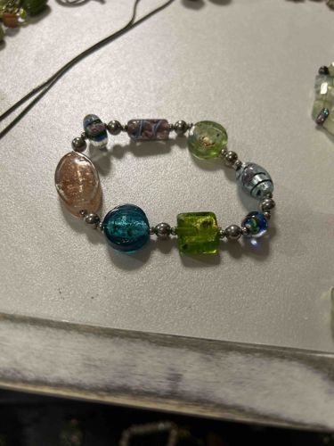 Multi-Color Murano-Style Glass Beaded Bracelet