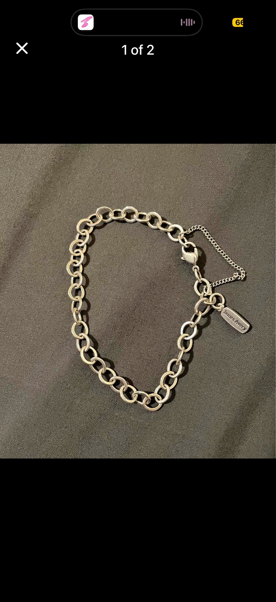 Submitted photo of silver-tone metal link chain bracelet