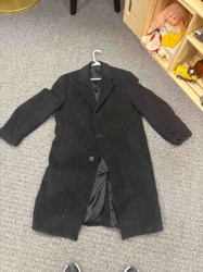 Men's Extra Large Black Wool Blend Overcoat
