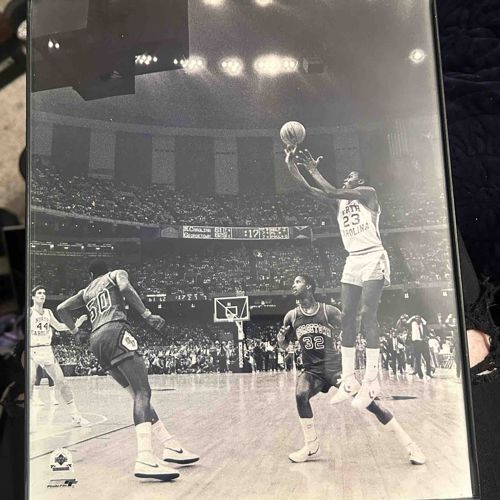 Black and White Photograph of Michael Jordan at UNC