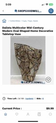 Dalista Multicolor Mid-Century Modern Oval Shaped Home Decorative Tabletop Vase