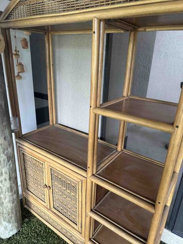 Bamboo and Rattan Etagere / Display Unit