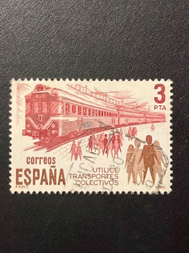 1980 Spain 3 PTA Postage Stamp - "Utilice Transportes Colectivos"