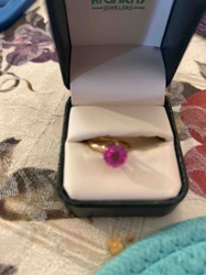 Gold Ring with Pink Gemstone