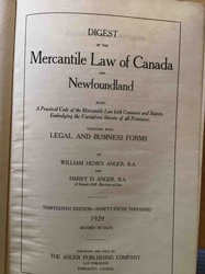 Digest of the Mercantile Law of Canada and Newfoundland, 13th Edition (1929)