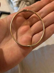 Yellow Gold Bangle Bracelet with Toggle Clasp