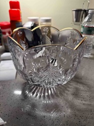 Scalloped Rim Christmas Themed Glass Bowl