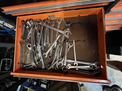 Assorted Wrench Set in Toolbox Drawer