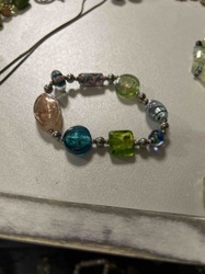 Multi-Color Murano-Style Glass Beaded Bracelet