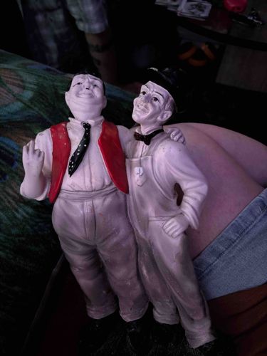 Laurel and Hardy Painted Figurine
