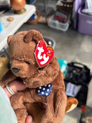 Ty Beanie Baby (Brown Animal with Blue Bandana)