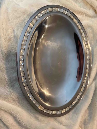 Julia Knight Classic Oval Bowl with Mother of Pearl Mosaic Inlay