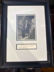 Framed Abraham Lincoln Print with Facsimile Signature