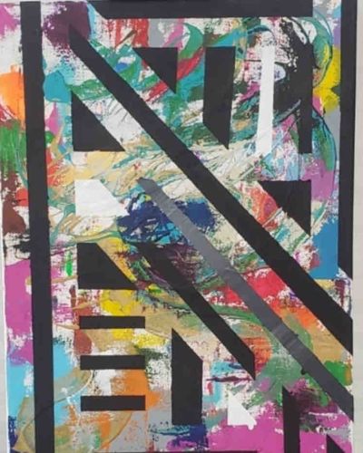 Abstract Geometric Mixed Media Composition by Alex Williams