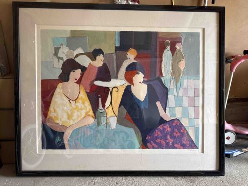 Figurative Cafe Scene Print (Silkscreen/Serigraph)
