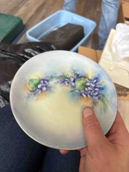 Hand-Painted Porcelain Floral Plate