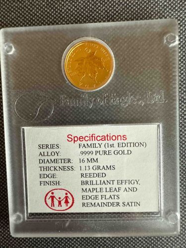 Family of Eagles, Ltd. 1st Edition .9999 Pure Gold Maple Leaf Round